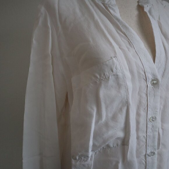 Natalie Busby White Button Down Blouse Size XS - Picture 4 of 7